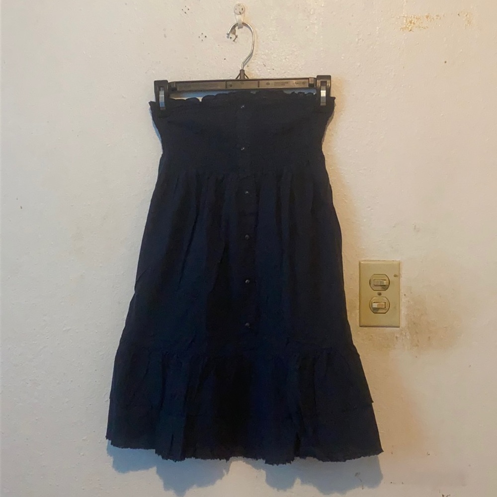Ambiance Apparel Ruched Navy Mini-Dress (M)